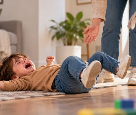 کودک خودش رو میندازه زمین