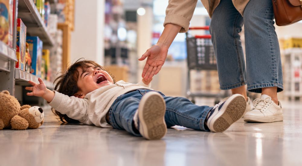 کودک خودش رو میندازه زمین